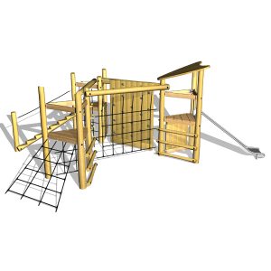 Woodwork AB-klättersystem i robinia med tre torn