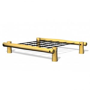 Woodwork AB - rakt klätternät av robinia som kan användas fristående eller som del av hinderbana/lekplats