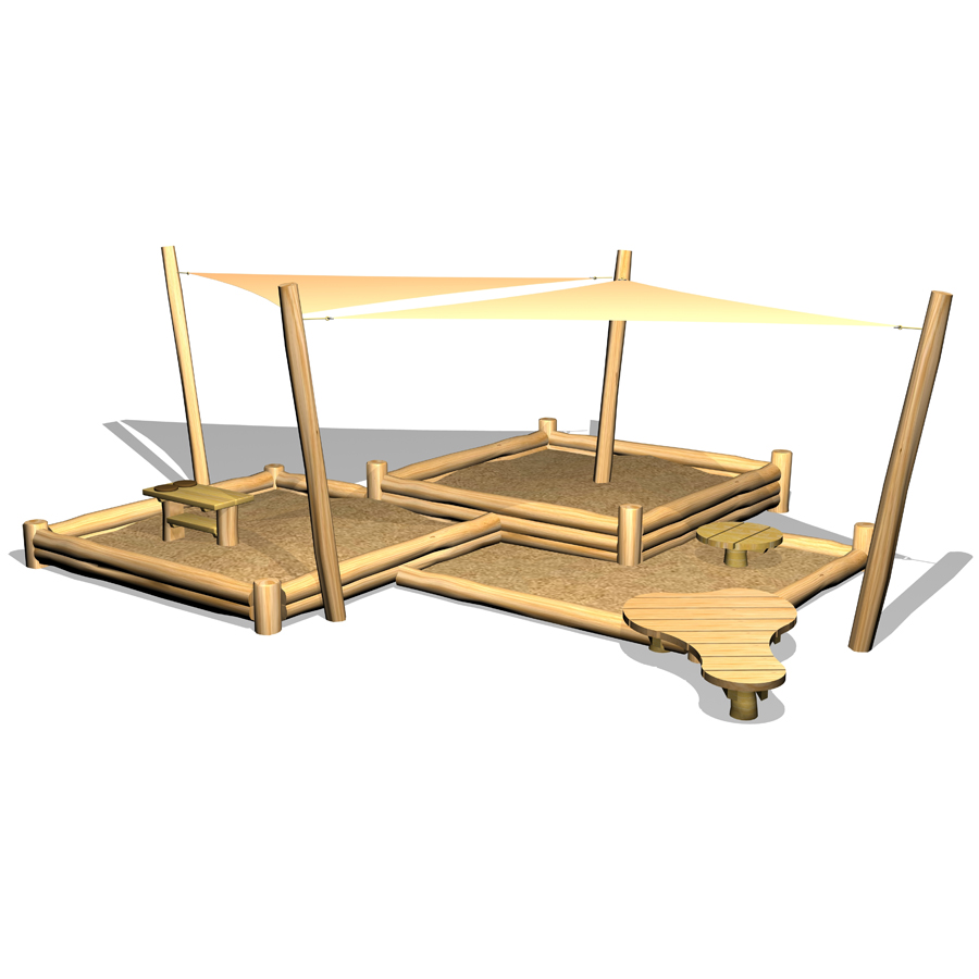 Woodwork AB-Sandlåda i nivåer/med solsegel